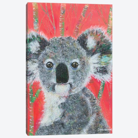 Koala -- Vermillion Canvas Print #LIC43} by Lisa Concannon Art Print