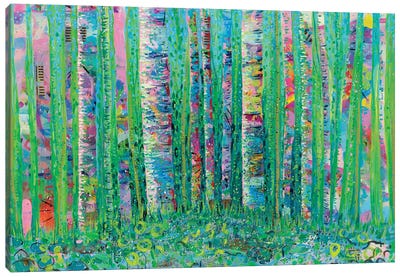 Aspens Over Eclipse Canvas Art Print - Colorful Abstracts