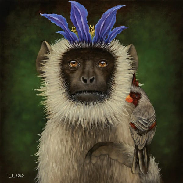 Funky Fine Art: Moon Garden King by Liene Liepiņa