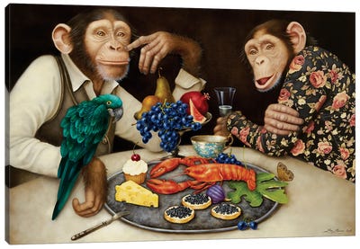 La Dolce Vita Canvas Art Print - Chimpanzee Art
