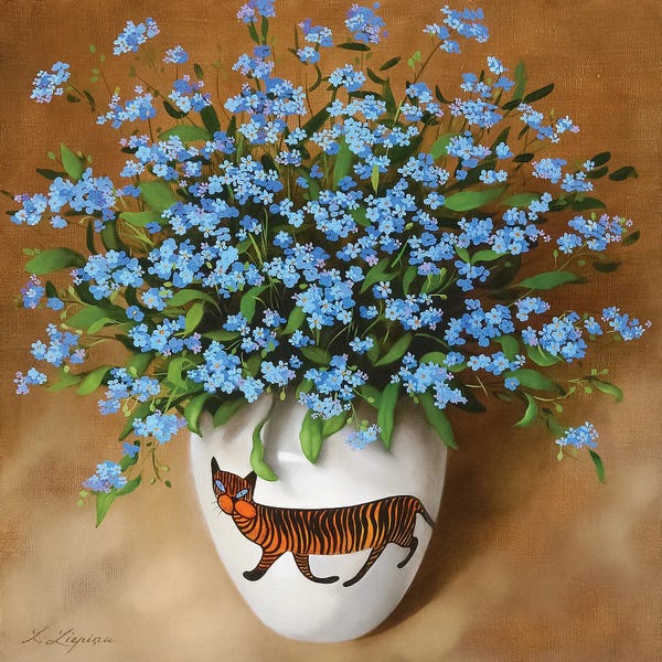 Funky Fine Art: Blue Forget Me Not by Liene Liepiņa