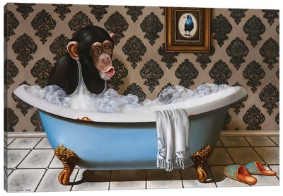Spa Canvas Art Print - Chimpanzee Art