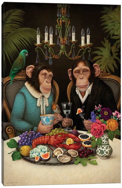 Bella Vita Canvas Art Print - Chimpanzees