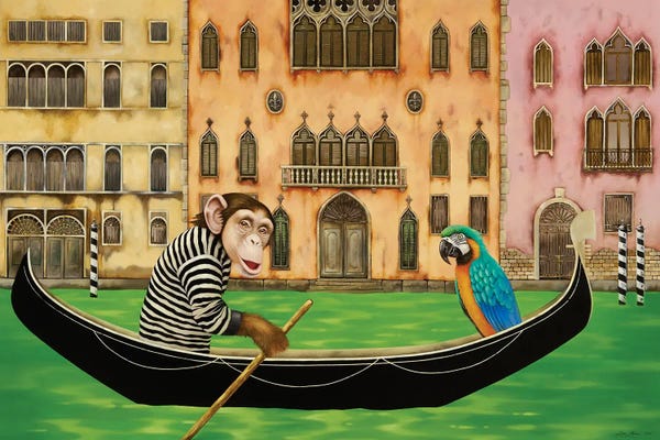 Chimpanzees: Gondolier by Liene Liepiņa