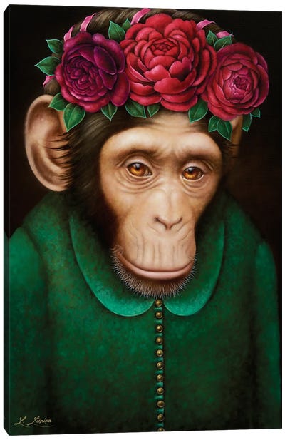 Frida Canvas Art Print - Chimpanzee Art