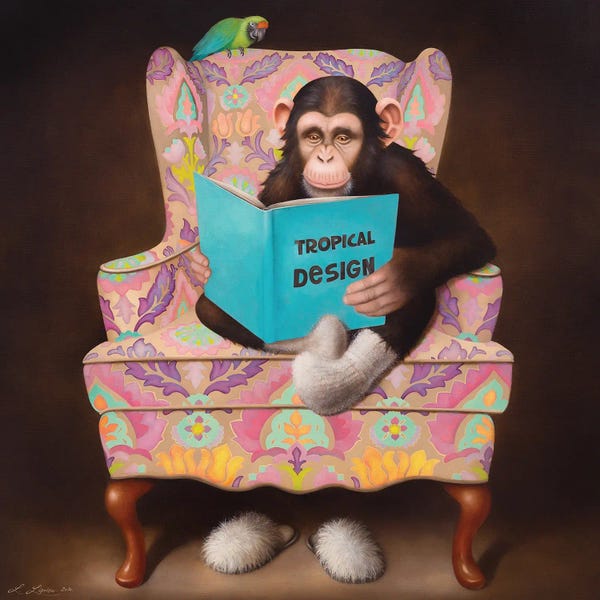 Chimpanzees: Nice Evening by Liene Liepiņa