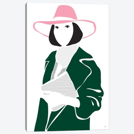 Girl In A Hat Canvas Print #LIG13} by Linda Gobeta Canvas Art