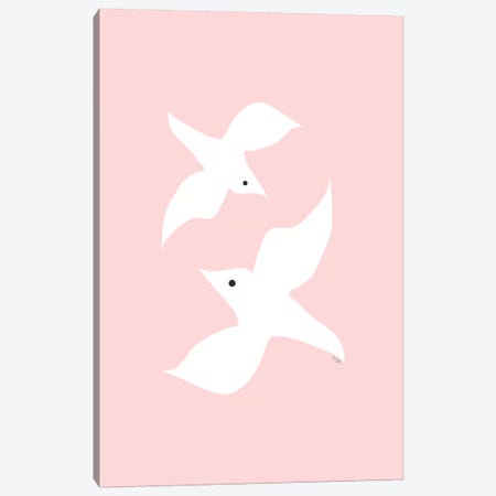 Love Birds In Pink Canvas Print #LIG21} by Linda Gobeta Canvas Print