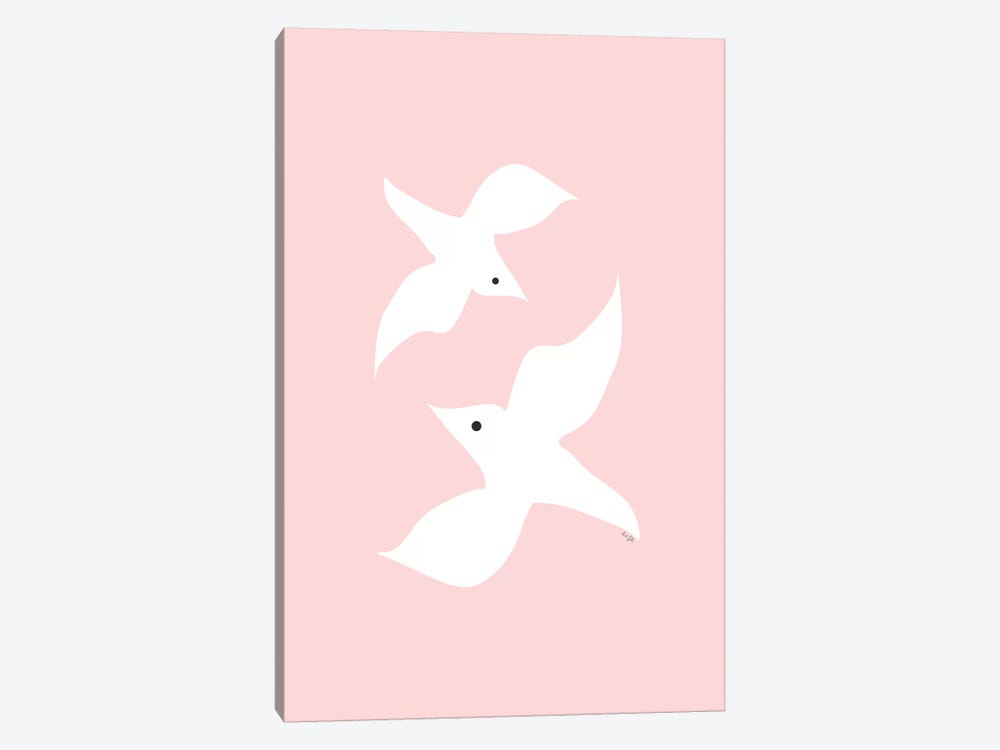 Love Birds In Pink by Linda Gobeta 1-piece Canvas Print