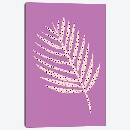 Palm Leaf In Purple Canvas Print #LIG24} by Linda Gobeta Canvas Art