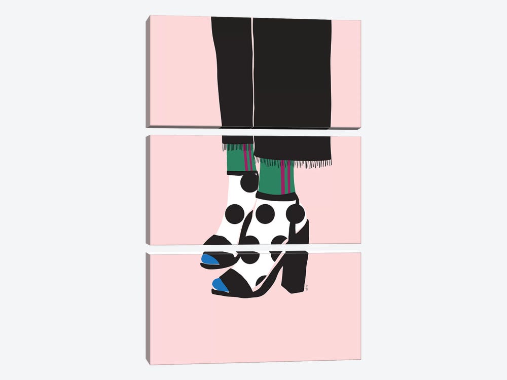Socks And Heels by Linda Gobeta 3-piece Canvas Artwork