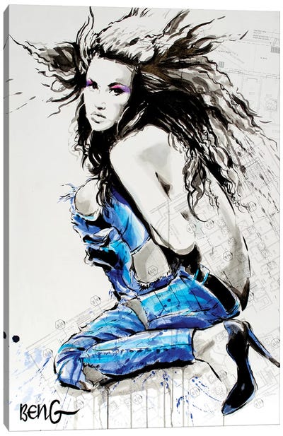 Blue Nude V Canvas Art Print - Soo Beng Lim