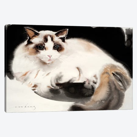Cat Contentment Canvas Print #LIM125} by Soo Beng Lim Canvas Art
