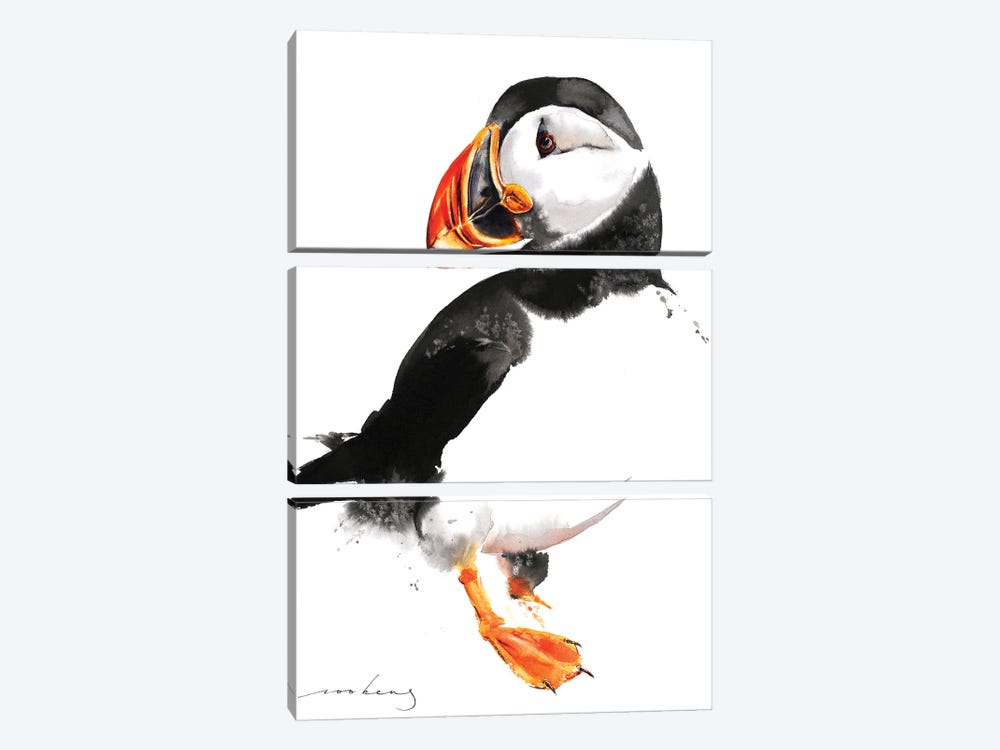 Puffin by Soo Beng Lim 3-piece Canvas Print