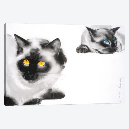 Cat Distancing Canvas Print #LIM151} by Soo Beng Lim Canvas Wall Art