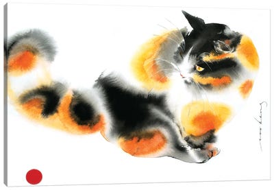 Gingery Cat Canvas Art Print - Calico Cat Art