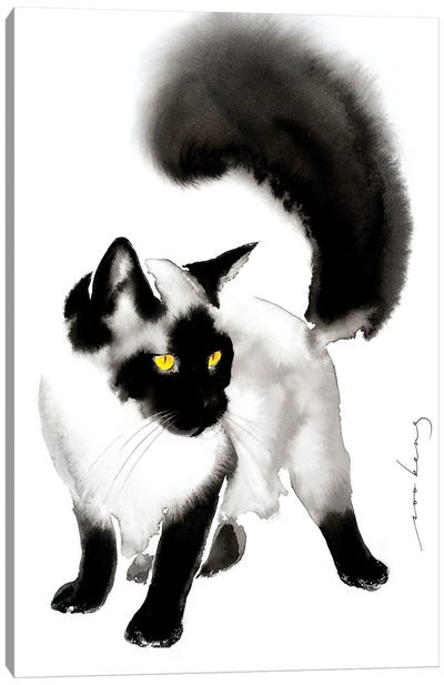 Plush Elegance II Canvas Art Print - Siamese Cat Art