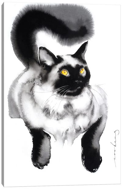 Plush Elegance III Canvas Art Print - Siamese Cat Art