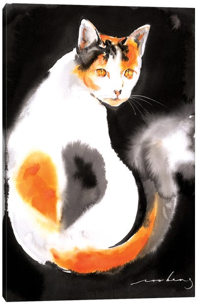 Love Mark II Canvas Art Print - Calico Cat Art