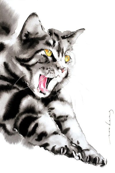 Tabbies: Blissful Yawn by Soo Beng Lim