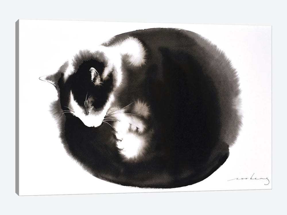 Kitty Ball Of Fur II by Soo Beng Lim 1-piece Canvas Wall Art