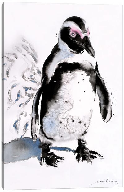 Penquin Footprint Canvas Art Print - Penguin Art
