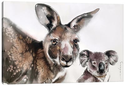 Aussie Mates Canvas Art Print - Koala Art