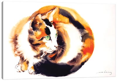 Ginger Cat Canvas Art Print - Orange Cat Art