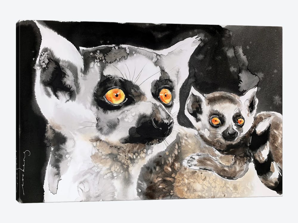 Lemur And Pup by Soo Beng Lim 1-piece Art Print