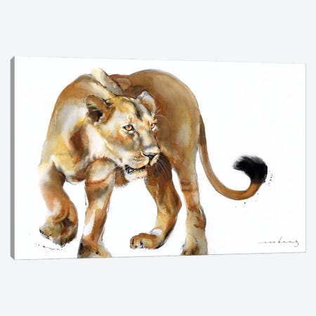 Lion Hunt Canvas Print #LIM248} by Soo Beng Lim Canvas Wall Art