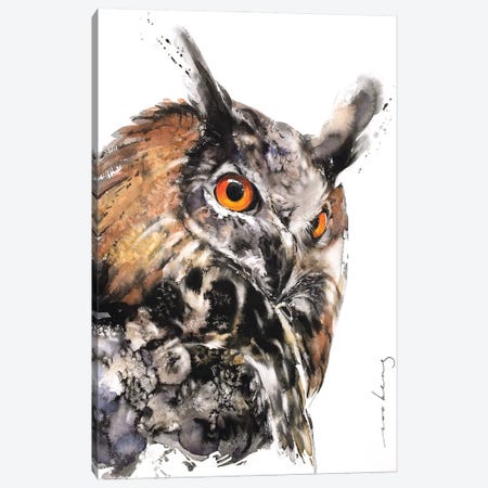 Hello Owl Canvas Print #LIM253} by Soo Beng Lim Canvas Art Print