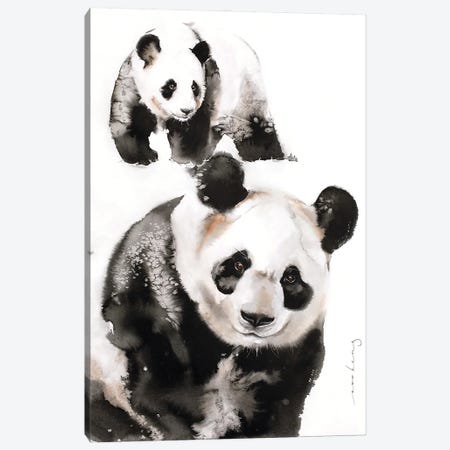 Panda Pair Canvas Print #LIM255} by Soo Beng Lim Canvas Art