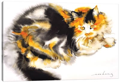 Ginger Cat II Canvas Art Print - Orange Cat Art