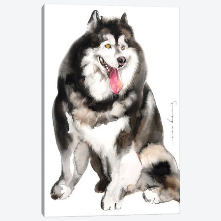 Husky Pup Canvas Print #LIM274} by Soo Beng Lim Canvas Artwork
