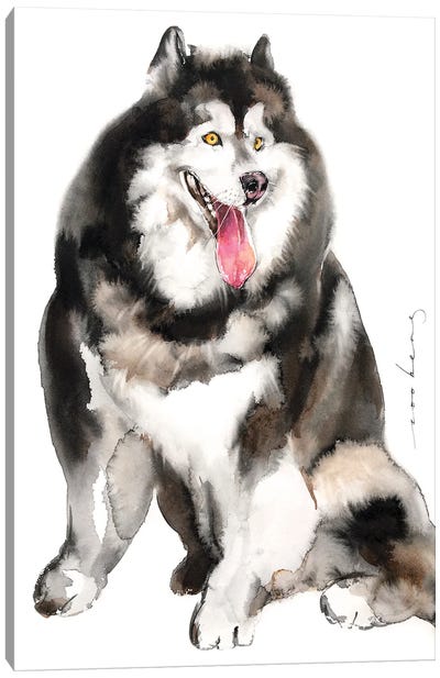 Husky Pup Canvas Art Print - Siberian Husky Art