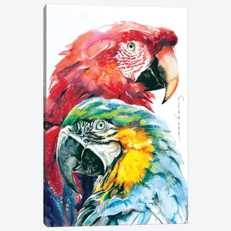 Parrot Splendour Canvas Print #LIM280} by Soo Beng Lim Canvas Artwork