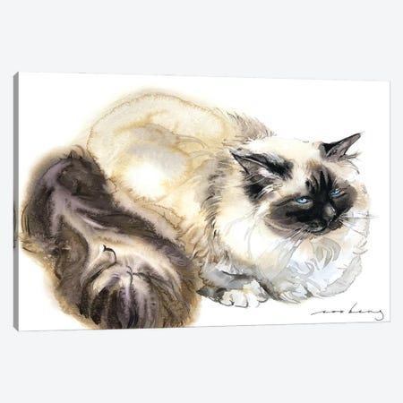 Serenity Cat Canvas Print #LIM297} by Soo Beng Lim Canvas Artwork