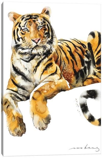 Resting Tiger Canvas Art Print - Soo Beng Lim