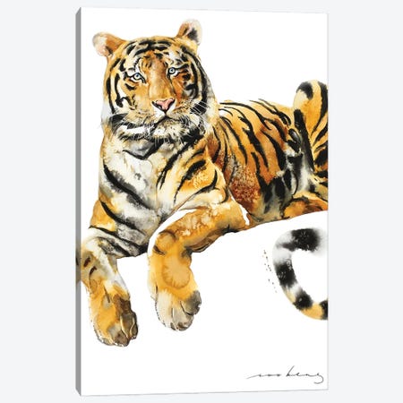 Resting Tiger Canvas Print #LIM318} by Soo Beng Lim Canvas Art