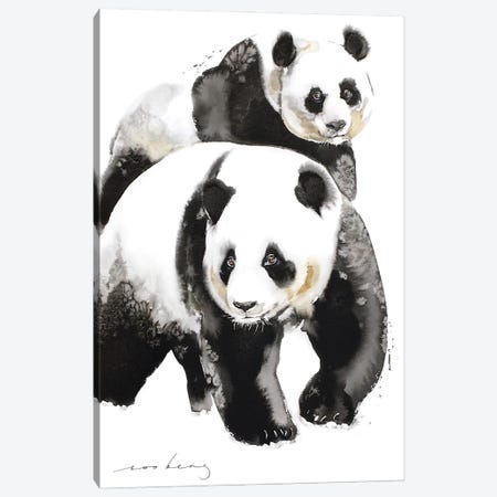 Panda Pair II Canvas Print #LIM320} by Soo Beng Lim Canvas Print