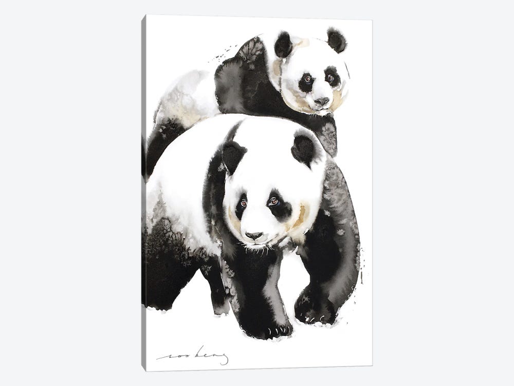 Panda Pair II by Soo Beng Lim 1-piece Canvas Artwork