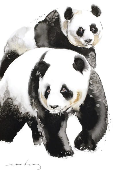 Soo Beng Lim: Panda Pair II by Soo Beng Lim
