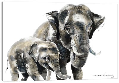 Elephant Power Canvas Art Print - Soo Beng Lim