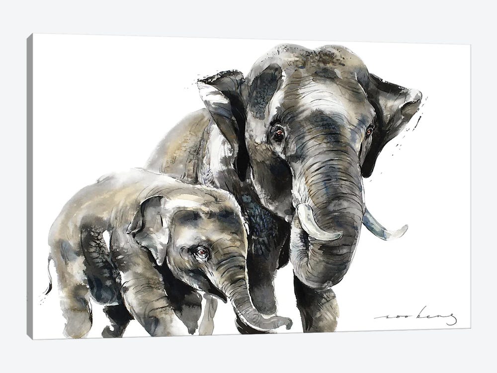 Elephant Power by Soo Beng Lim 1-piece Canvas Art Print