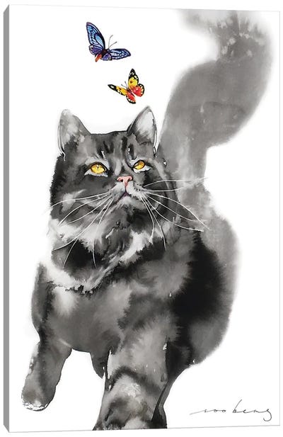 Butterfly Chase Canvas Art Print - Soo Beng Lim