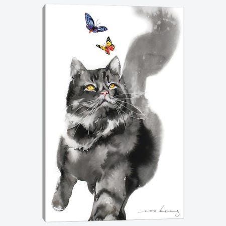 Butterfly Chase Canvas Print #LIM339} by Soo Beng Lim Canvas Artwork