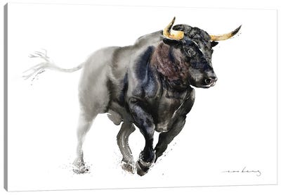 Bull Speed Canvas Art Print - Bull Art