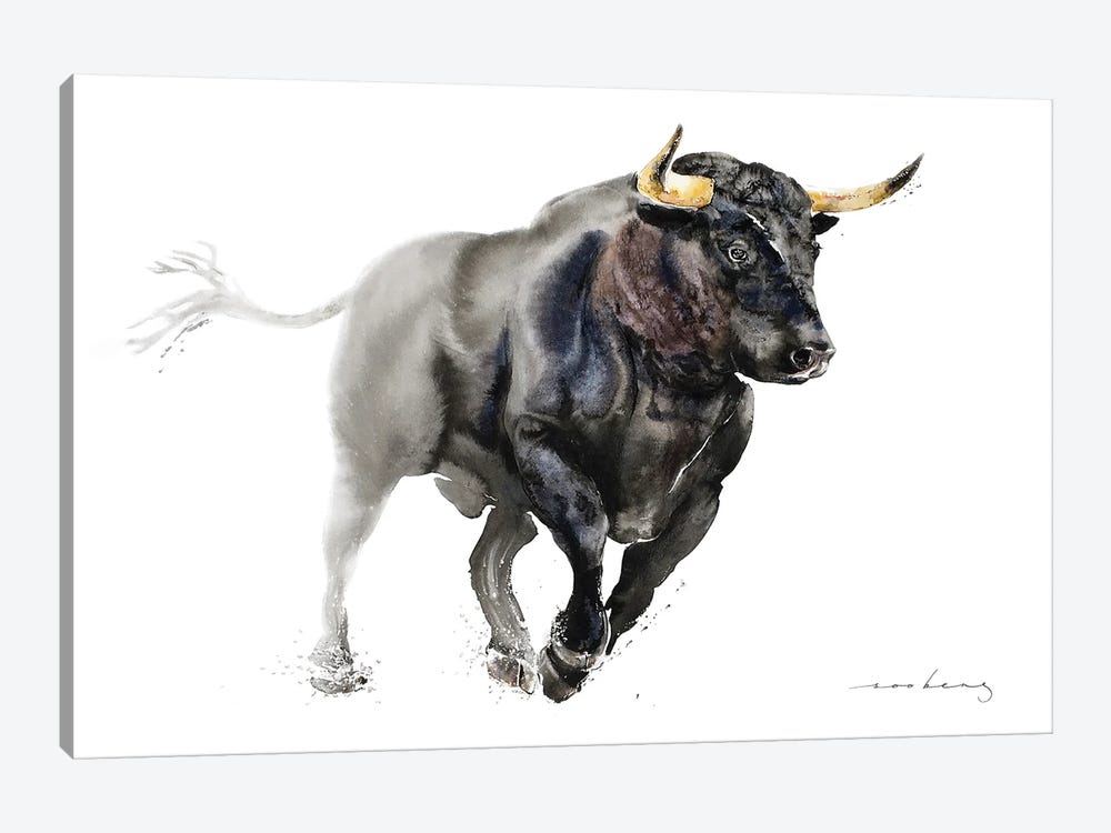 Bull Speed by Soo Beng Lim 1-piece Canvas Artwork