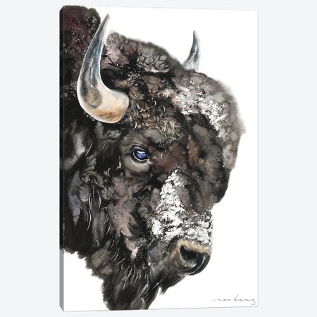 Beasty Bison Canvas Print #LIM341} by Soo Beng Lim Art Print