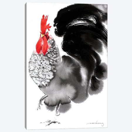 Crower Rooster Canvas Print #LIM344} by Soo Beng Lim Canvas Art